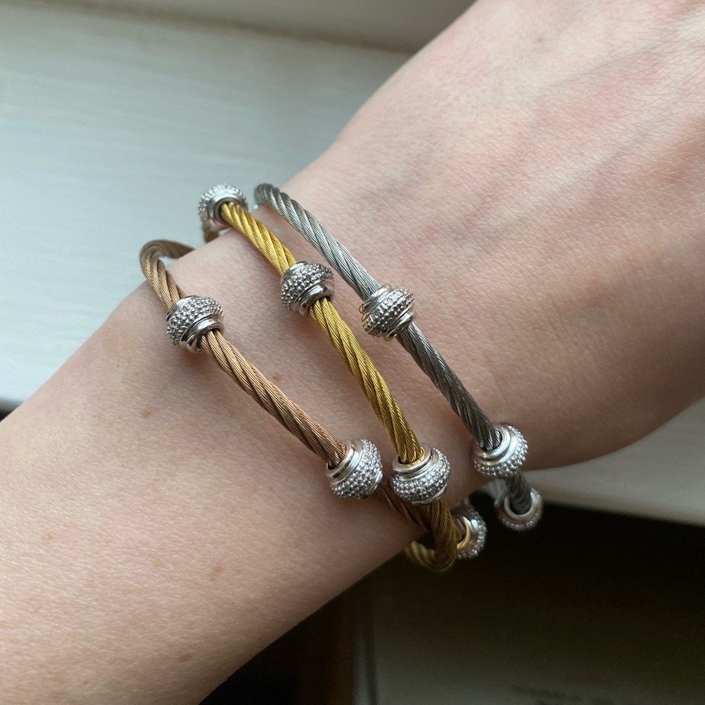 Triple Tone Stackable Bracelets - image 1